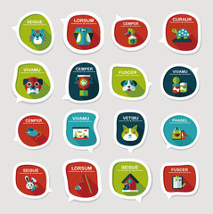 Pet bubble speech flat banner design background set, eps10