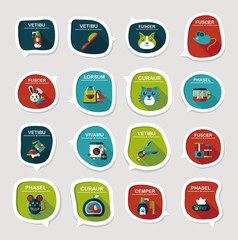 Pet bubble speech flat banner design background set, eps10