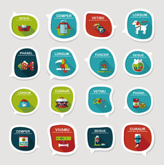 Pet bubble speech flat banner design background set, eps10