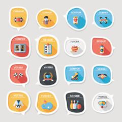 Sport speech bubble flat banner design background set, eps10