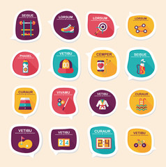 Sport speech bubble flat banner design background set, eps10