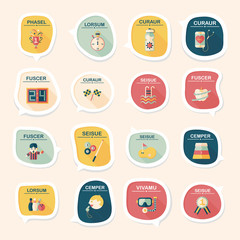 Sport speech bubble flat banner design background set, eps10