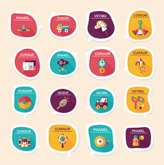 Toy speech bubble banner design flat background set, eps10