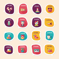 Toy speech bubble banner design flat background set, eps10