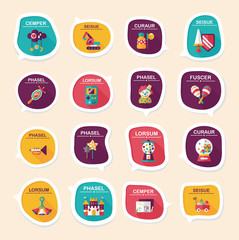 Toy speech bubble banner design flat background set, eps10