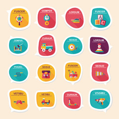 Toy speech bubble banner design flat background set, eps10