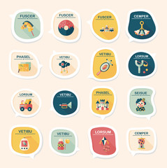 Toy speech bubble banner design flat background set, eps10
