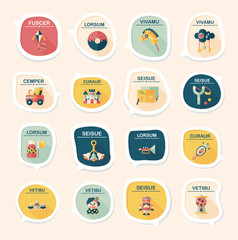Toy speech bubble banner design flat background set, eps10
