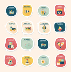Toy speech bubble banner design flat background set, eps10