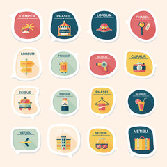Travel bubble speech banner design flat background set, eps10