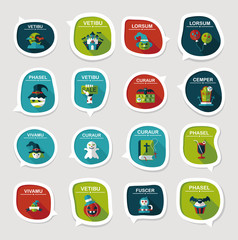 Halloween bubble speech banner design flat background set, eps10