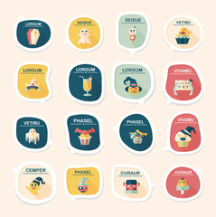 Halloween bubble speech banner design flat background set, eps10