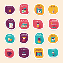 hospital bubble speech banner design flat background set, eps10