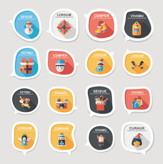 Christmas bubble speech banner design flat background set, eps10