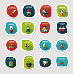 baby bubble speech banner design flat background set, eps10