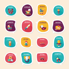 baby bubble speech banner design flat background set, eps10