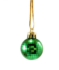 isolated image of a green Christmas ball