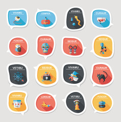 Halloween bubble speech banner design flat background set, eps10