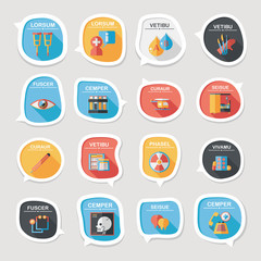 hospital bubble speech banner design flat background set, eps10
