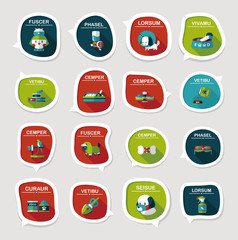 Pet bubble speech flat banner design background set, eps10