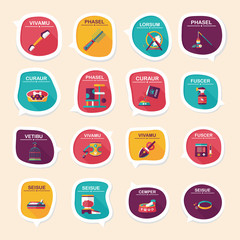 Pet bubble speech flat banner design background set, eps10