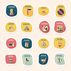 Travel bubble speech banner design flat background set, eps10