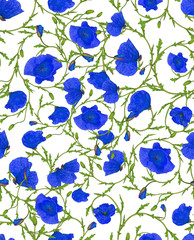 flower blue ornamental seamless background