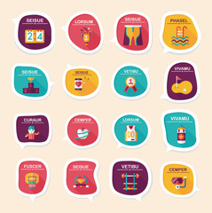 Sport speech bubble flat banner design background set, eps10
