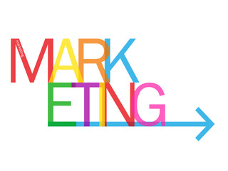 MARKETING text with arrow (advertising publicity brand product)