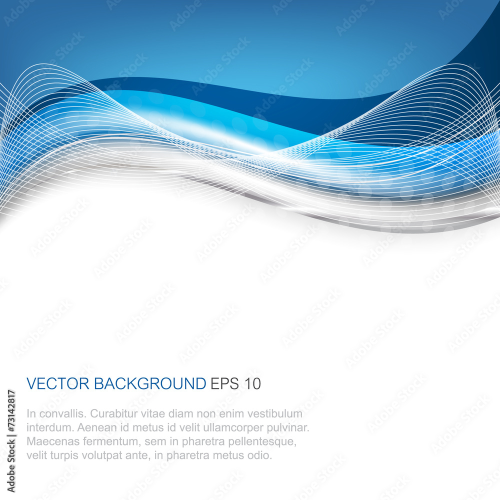 Poster abstract vector illustration with wave on a clean background