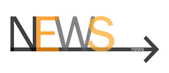 "NEWS" Text with Arrow (newsletter rss info marketing)