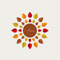 Autumn concept. Floral sign. Flat stylized flower.