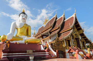 Bid Buddha statue at Wat Rajamontean Temple in Chiangmai Thailan