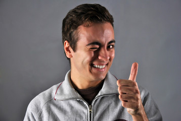 young man with happy expression