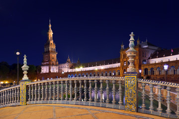 Palace at Spanish Square in Sevilla Spain