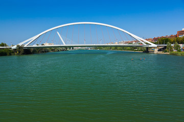 Fototapeta na wymiar Modern bridge in Seville Spain