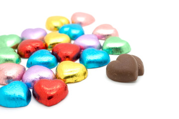 Heart shaped chocolate for love.