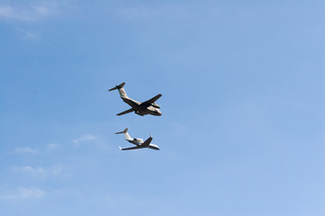 Airshow performed by Japanese military cargo airplane