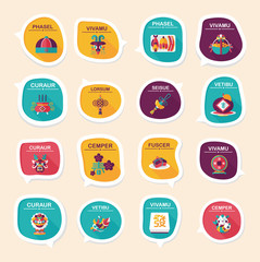 Fototapeta premium Chinese New Year bubble speech flat banner design flat backgroun