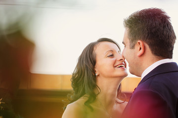 Beautiful happy couple in nature