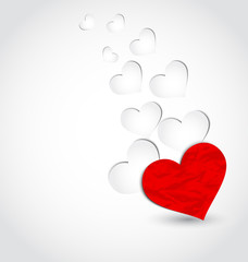 Obraz na płótnie Canvas Crumpled paper hearts for Valentine's day