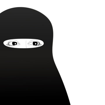 Muslim girl in paranja.