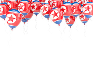 Balloon frame with flag of north korea