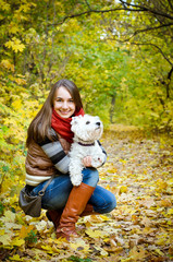 woman with terrier