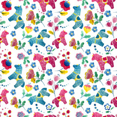 funny horse wallpaper pattern flower bird