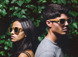 Man and woman with sunglasses