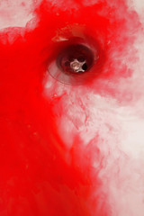 Tub drain with blood in vertical format