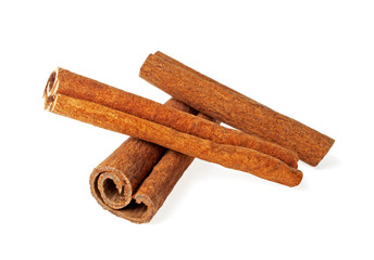 Cinnamon sticks isolated on a white background