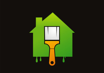 house renovation paint logo vector © hanivart24