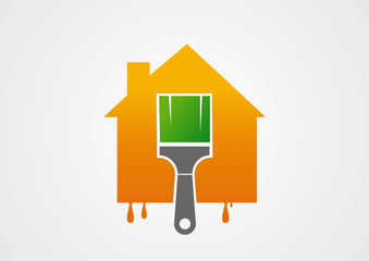 house renovation paint logo vector © hanivart24